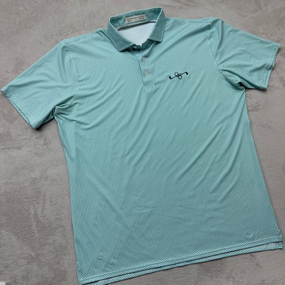 Holderness & Bourne Polo Shirt Mens XL Green Performance Golf Tailored Fit Logo